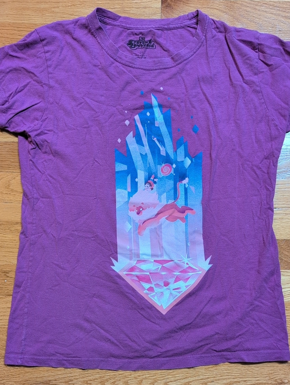 Steven Universe Cartoon Network Lion Pink Diamond Warp T-Shirt Women 2XL